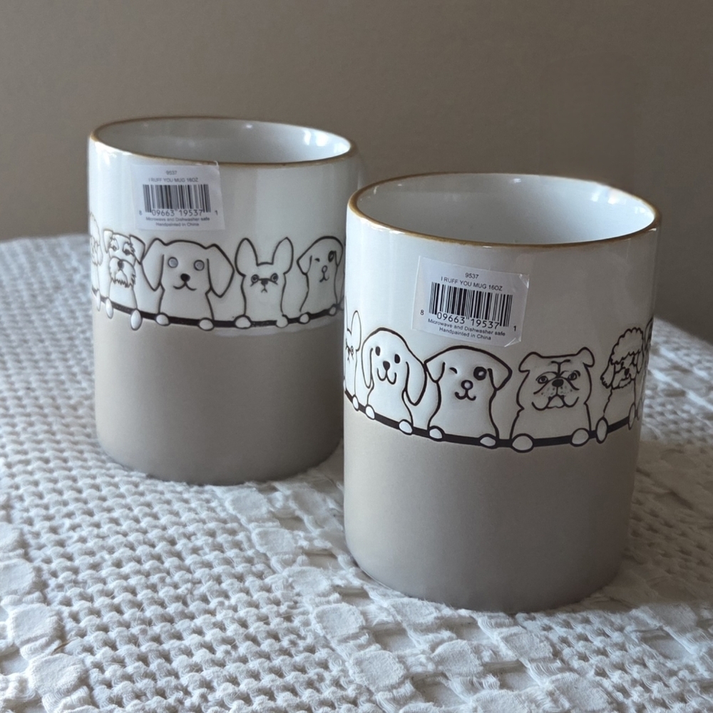 Spectrum Designz I Ruff You Dog Embossed Mugs Set - Picture 4 of 10